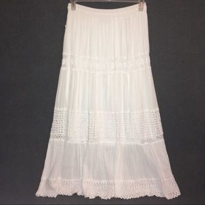 White Lace Broomstick Skirt (S but fits like M)